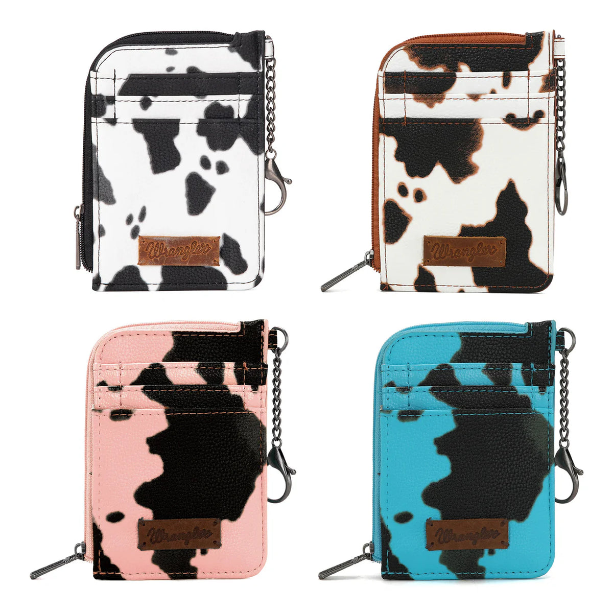 Wrangler cowprint cardholder keychain wallets
